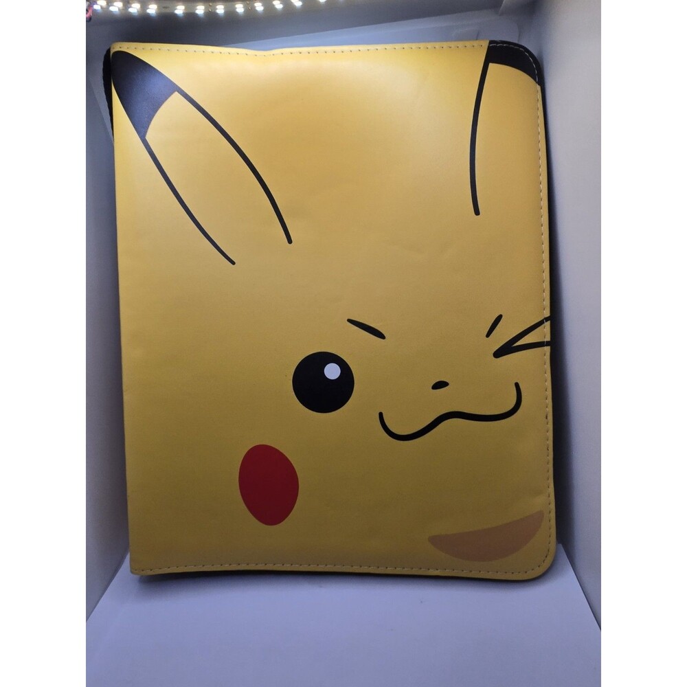 Pokemon Pikachu Face With Card Holders Pocket Zipper Ringed Binder